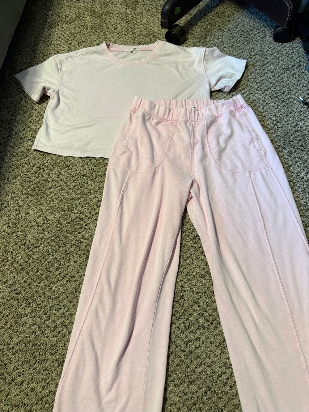 Sundry Pale Pink Two-Piece Lounge Pajama Set